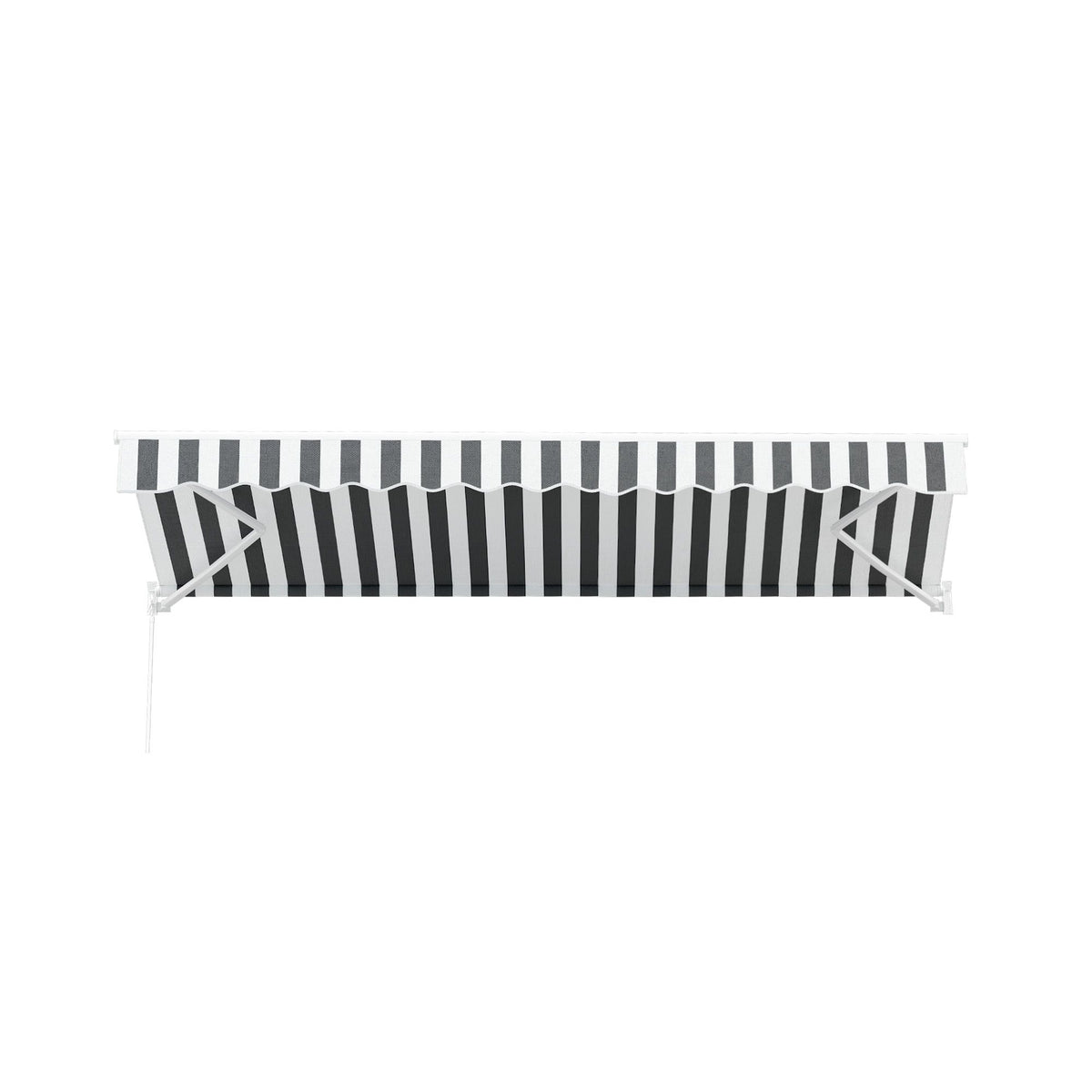 Instahut Retractable Folding Arm Awning Manual Sunshade 4.5Mx3M Grey White