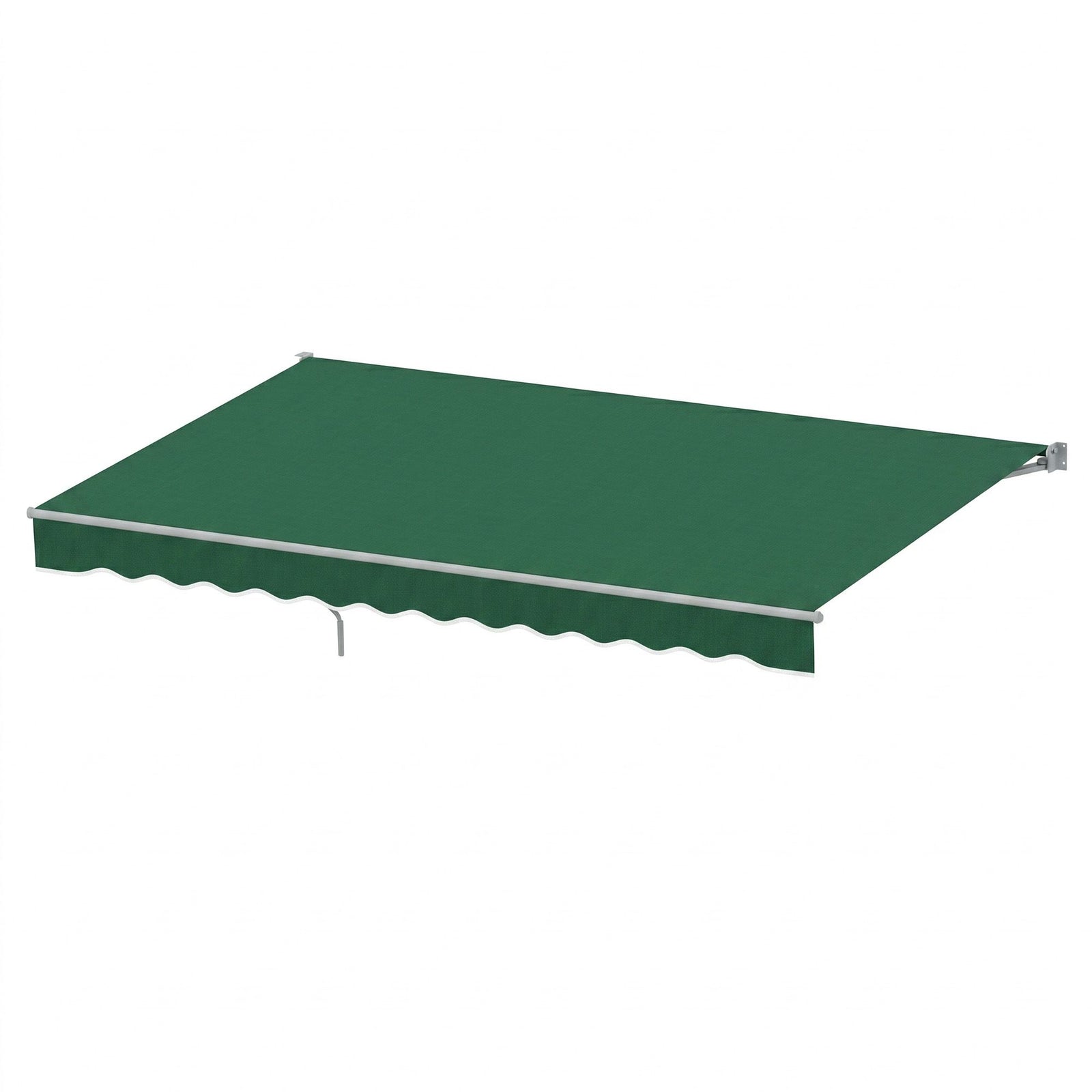 Manual Retractable Awning | 5 x 3m Folding Arm Sunshade | Dark Green