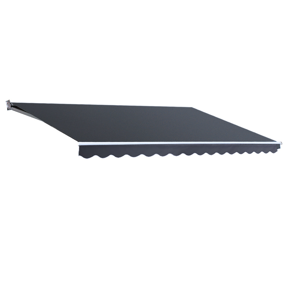 Retractable Folding Arm Awning | Manual Sunshade 5Mx3M Grey