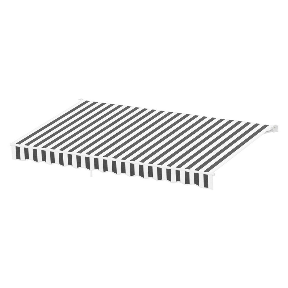 Manual Retractable Awning | 5.0m x 3.0m | Folding Arm Sunshade | Grey/White