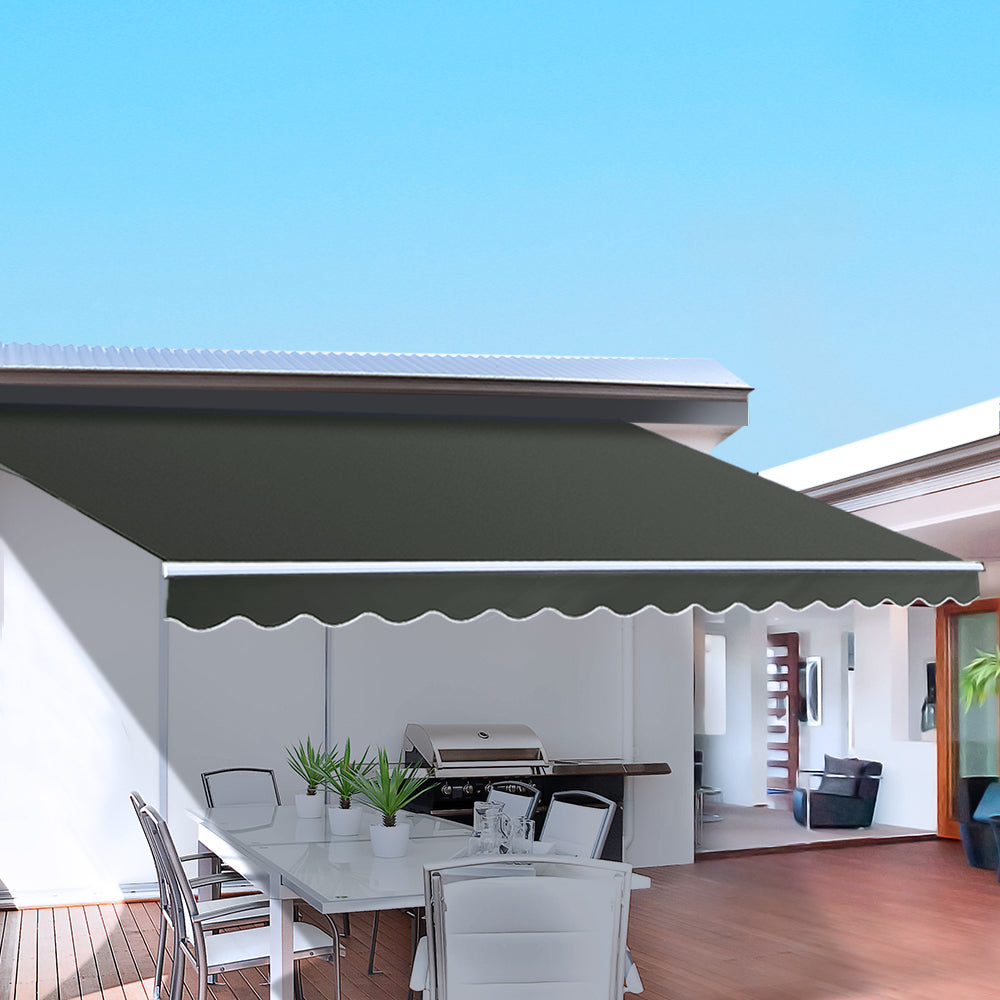 Retractable Folding Arm Awning | Motorised Sunshade | 2.5Mx2M | Grey