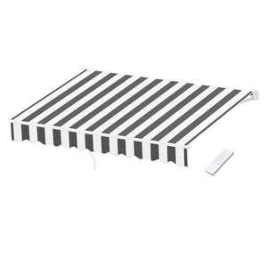 Motorised Retractable Awning | 2.5m x 2.0m | Folding Arm Sunshade | Grey/White