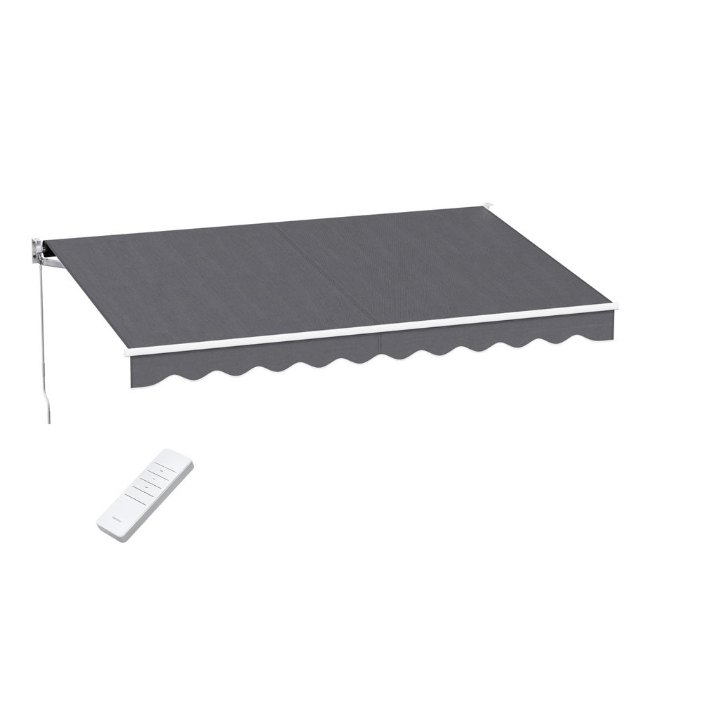 Motorised Retractable Awning | 3.0m x 2.0m | Folding Arm Sunshade | Grey