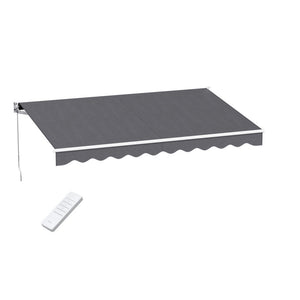 Motorised Retractable Awning | 3.0m x 2.0m | Folding Arm Sunshade | Grey