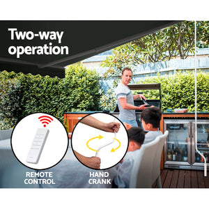Retractable Folding Arm Awning | Motorised Sunshade | 3Mx2.5M | Grey
