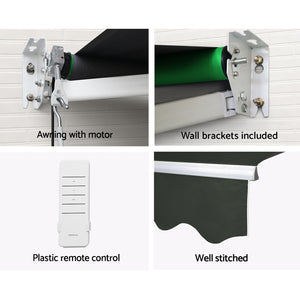 Retractable Folding Arm Awning | Motorised Sunshade | 3Mx2.5M | Grey