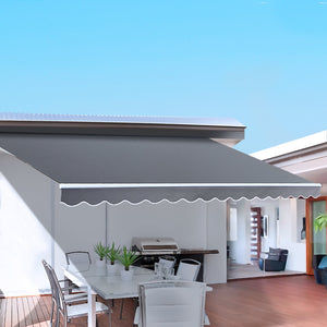 Retractable Folding Arm Awning | Motorised Sunshade | 3Mx2.5M | Grey