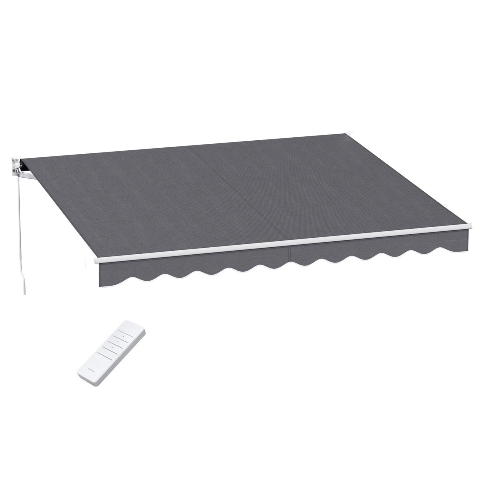 Motorised Retractable Awning | 3.5 x 3m Folding Arm Sunshade | Grey