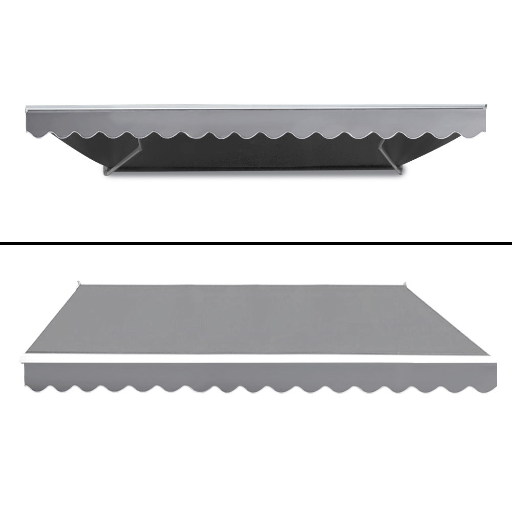Retractable Folding Arm Awning | Motorised Sunshade | 4Mx2.5M | Pearl Grey