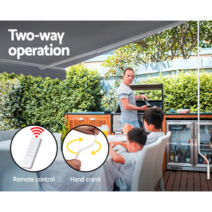 Retractable Folding Arm Awning | Motorised Sunshade | 4Mx2.5M | Pearl Grey
