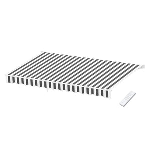 Motorised Retractable Awning | 5.0m x 3.0m | Folding Arm Sunshade | Grey/White