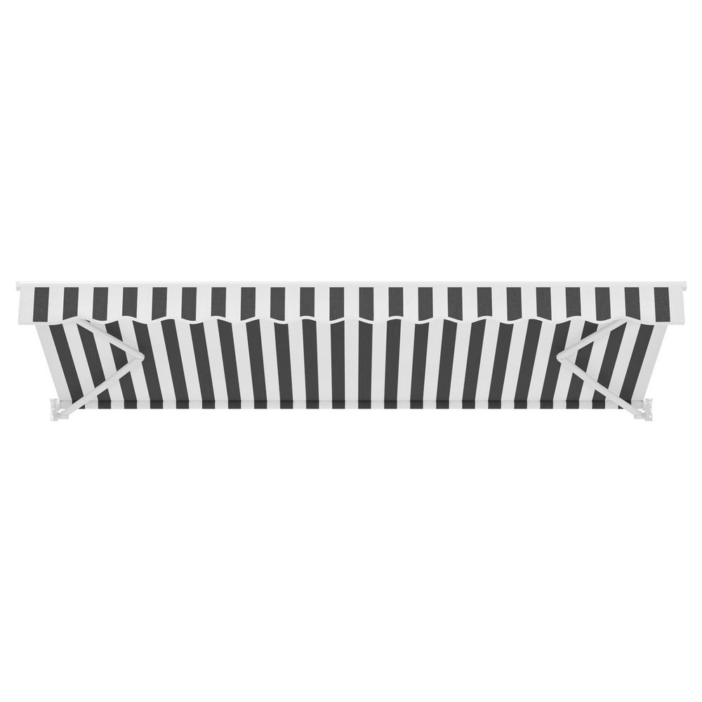 Motorised Retractable Awning | 5.0m x 3.0m | Folding Arm Sunshade | Grey/White