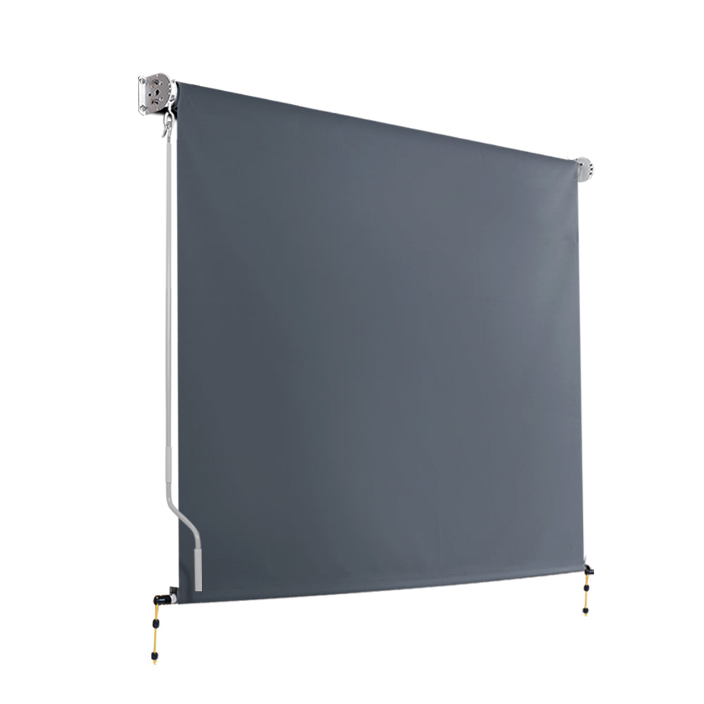 Outdoor Blinds | Blackout Roll Down Awning | Window Shade | 2.4x2.5M | Grey
