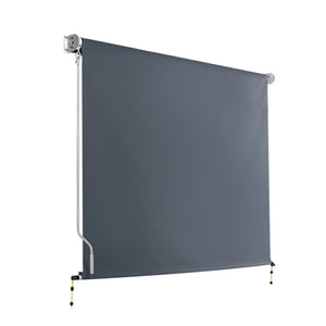 Outdoor Blinds | Blackout Roll Down Awning | Window Shade | 2.4x2.5M | Grey