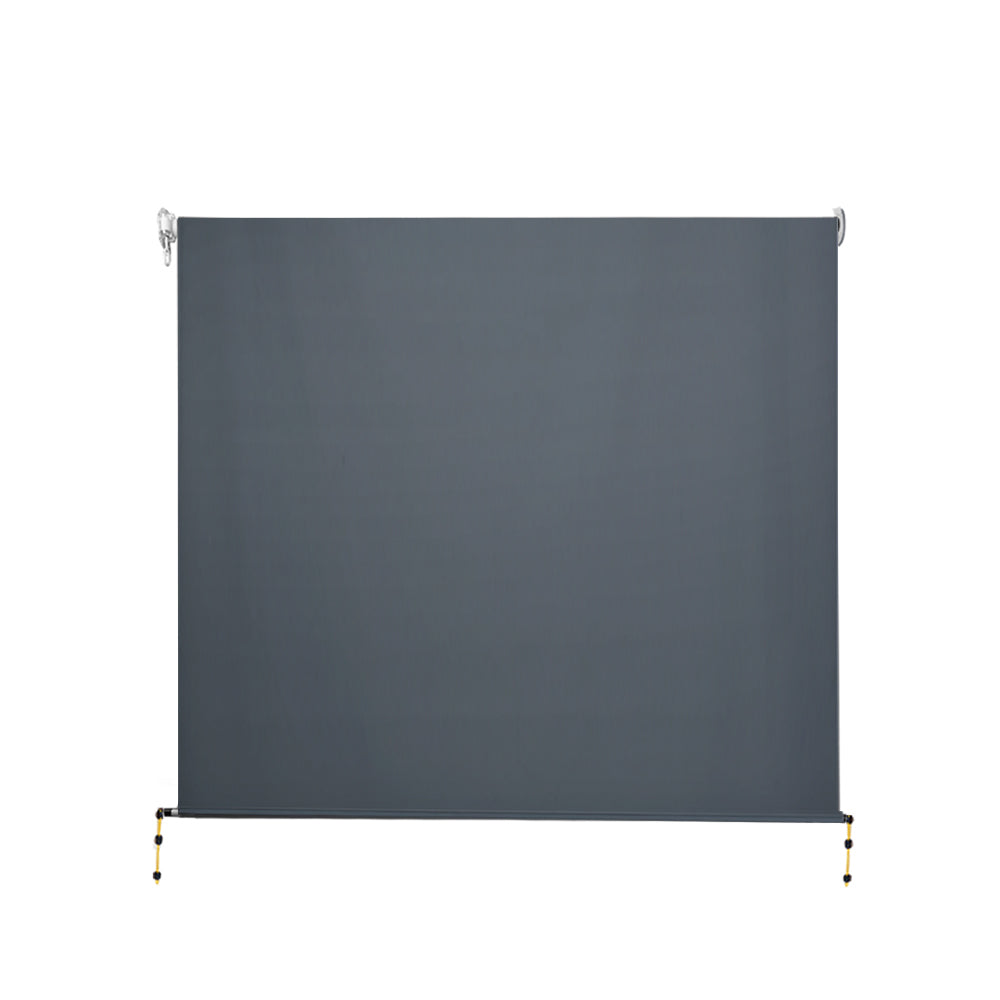 Outdoor Blinds | Blackout Roll Down Awning | Window Shade | 2.4x2.5M | Grey