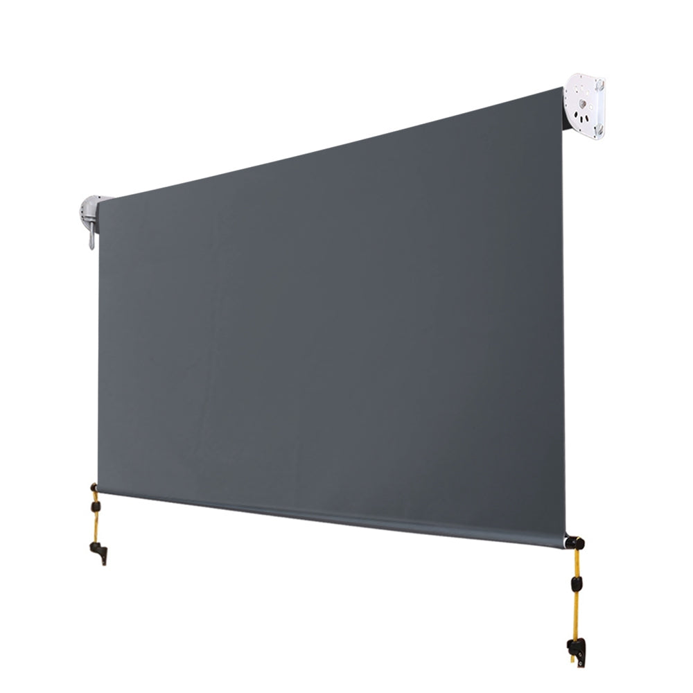 Outdoor Blinds | Blackout Roll Down Awning | Window Shade | 2.4x2.5M | Grey