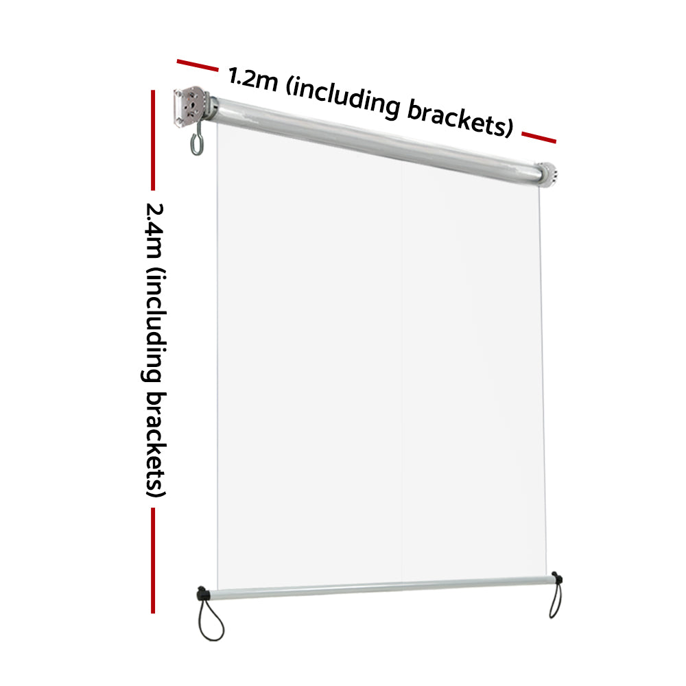 Outdoor Blinds | Transparent Roll Down Awning | Window Shade | 1.2x2.4m