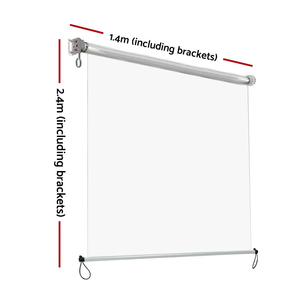 Outdoor Blinds | Transparent Roll Down Awning | Window Shade | 1.4x2.4M