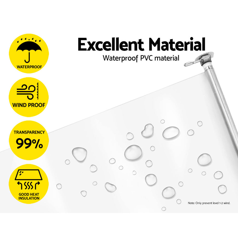 Outdoor Blinds | Transparent Roll Down Awning | Window Shade | 1.4x2.4M