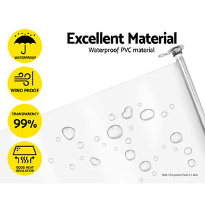 Outdoor Blinds | Transparent Roll Down Awning | Window Shade | 1.4x2.4M