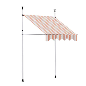 Window Fixed Pivot Arm Awning | Outdoor Door Canopy | 2x1.8M | Beige/Brown