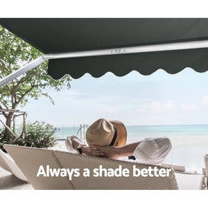 Window Fixed Pivot Arm Awning | Outdoor Blinds | Retractable Canopy | 1.5x2.1M