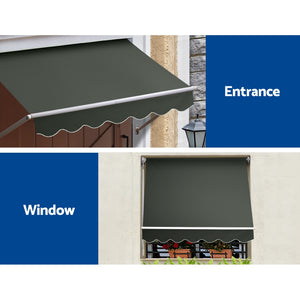 Window Fixed Pivot Arm Awning | Outdoor Blinds | Retractable Canopy | 1.5x2.1M