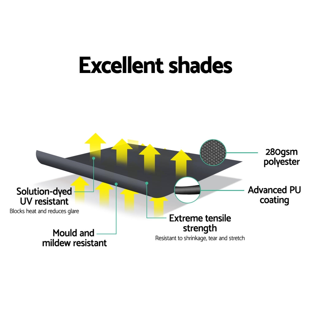 Window Fixed Pivot Arm Awning | Outdoor Blinds | Retractable Canopy | 1.8x2.1M