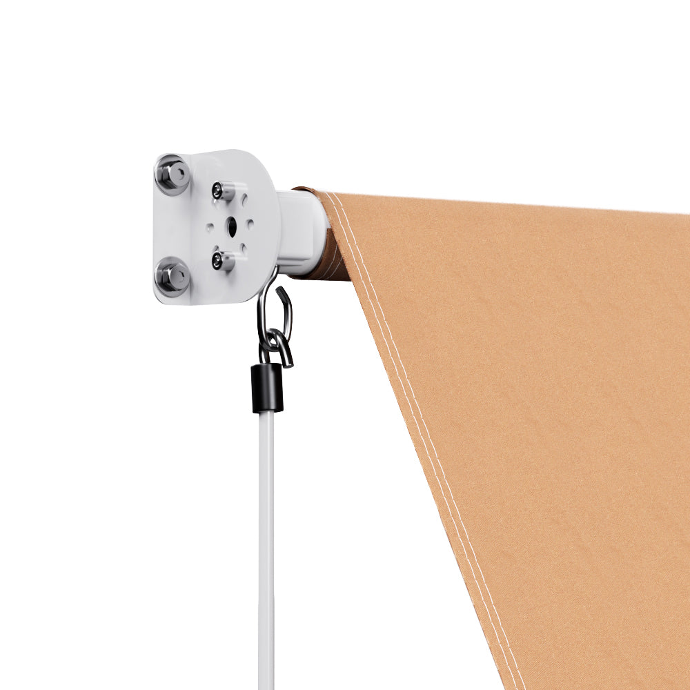 Window Fixed Pivot Arm Awning | Outdoor Retractable Canopy | 2.1x2.1M | Beige