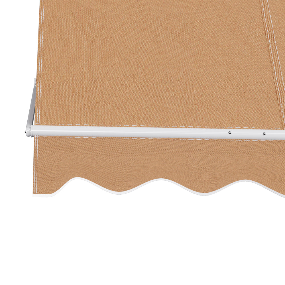 Window Fixed Pivot Arm Awning | Outdoor Retractable Canopy | 2.1x2.1M | Beige