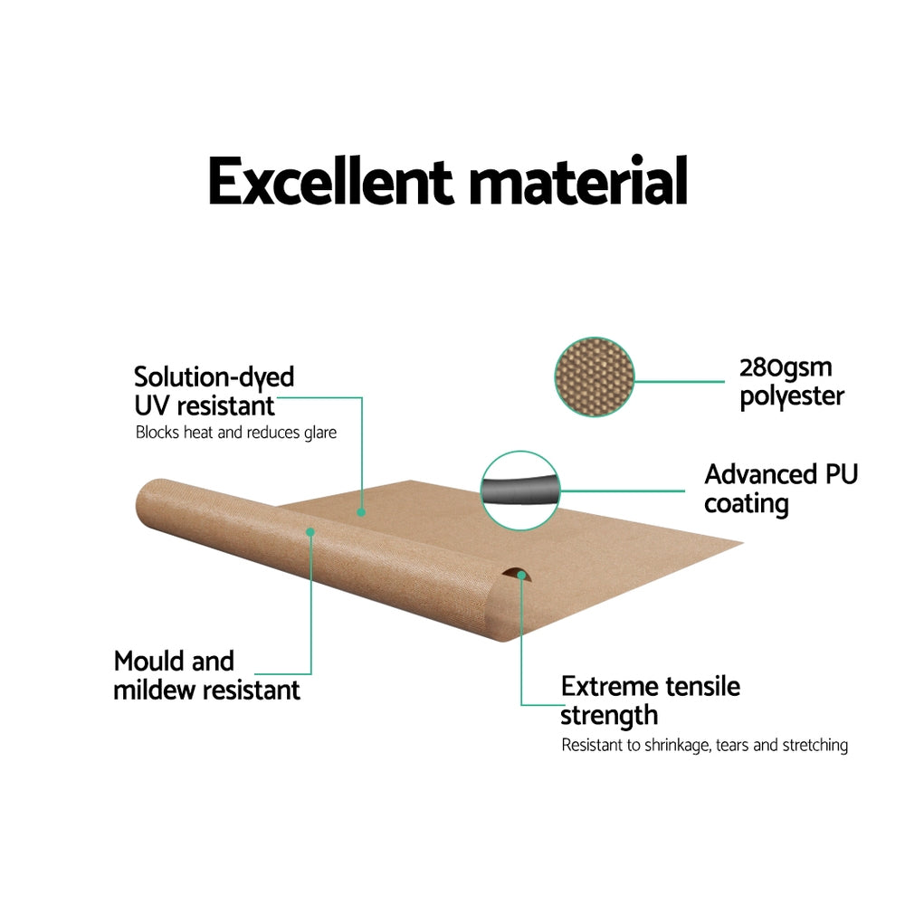 Window Fixed Pivot Arm Awning | Outdoor Retractable Canopy | 2.1x2.1M | Beige
