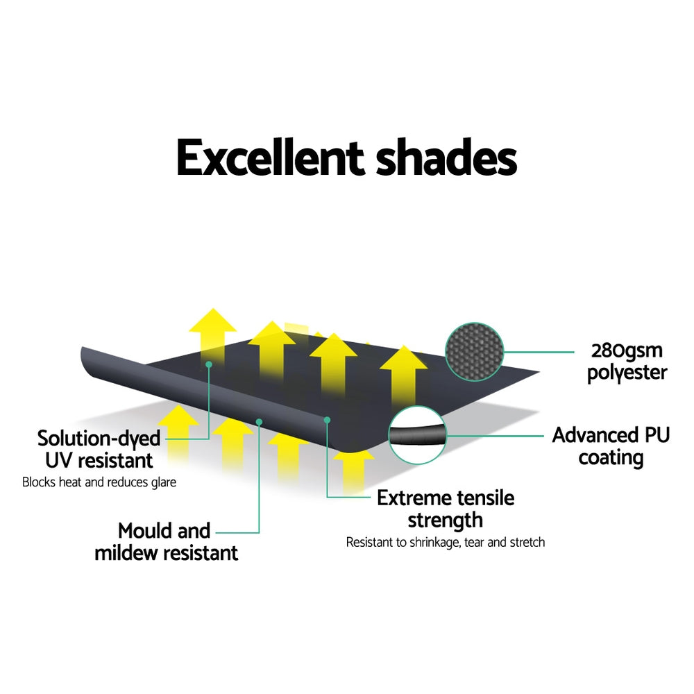 Window Fixed Pivot Arm Awning | Outdoor Blinds | Retractable | Patio | 2.4x2.1M