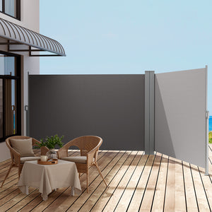 Instahut | Side Awning | Sun Shade Outdoor Retractable Privacy Screen | 1.8X6M | Grey