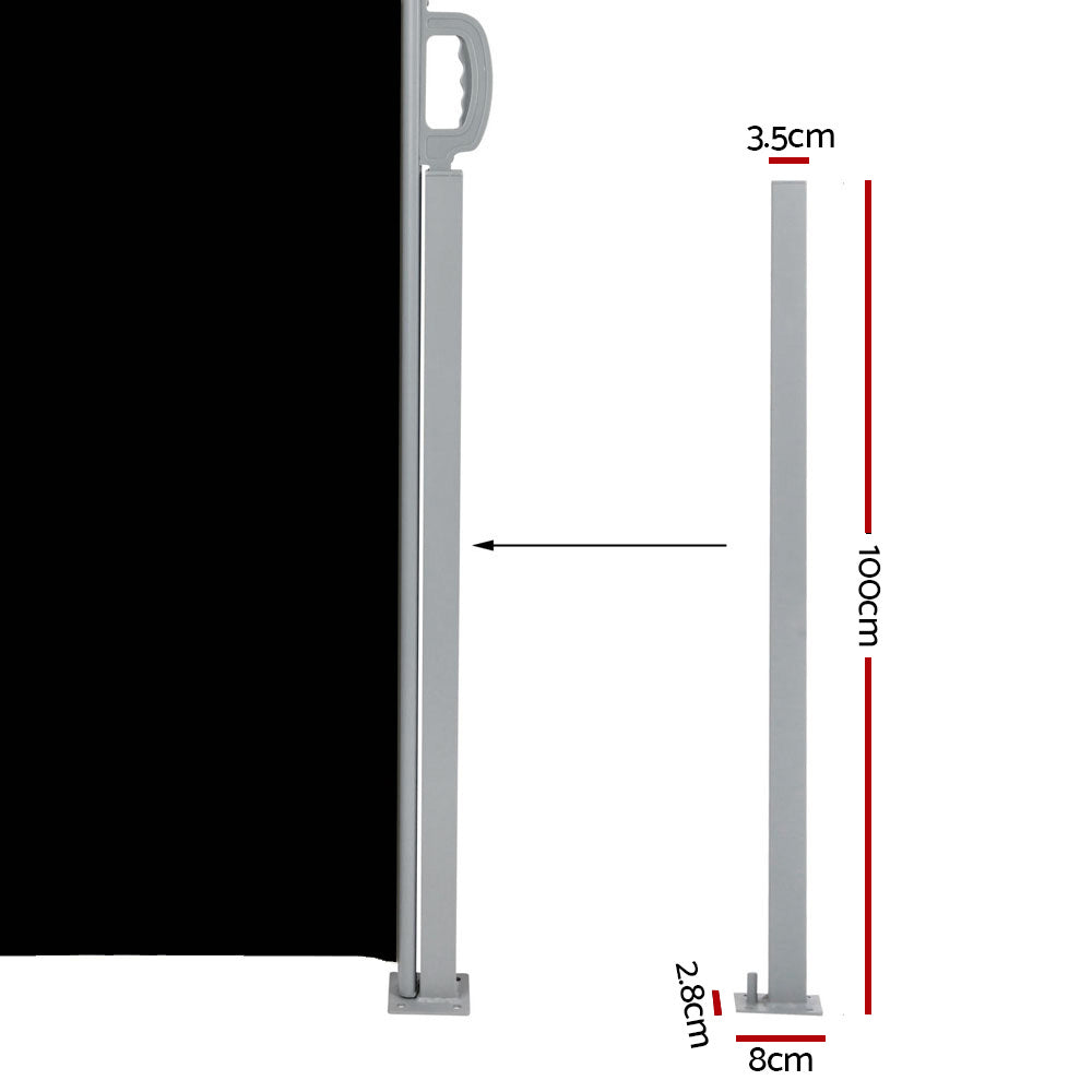 Side Awning | Outdoor Blinds | Sun Shade | Retractable Screen | 2x6M | BK