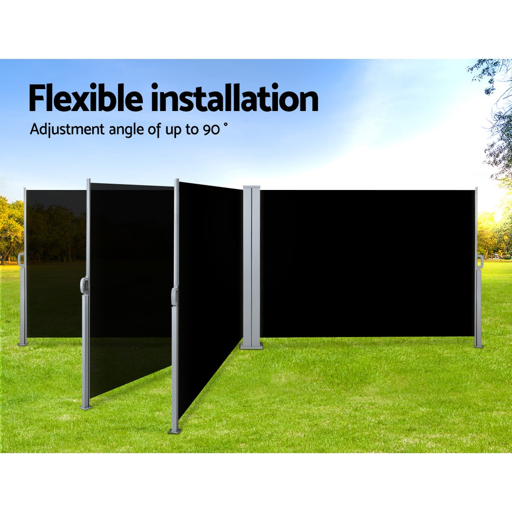 Side Awning | Outdoor Blinds | Sun Shade | Retractable Screen | 2x6M | BK