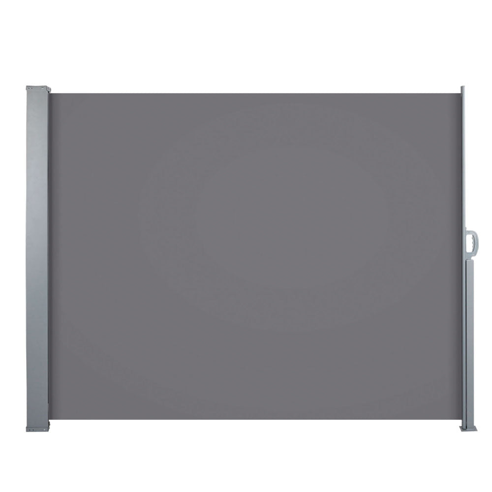 Side Awning Sun Shade | Outdoor Blinds | Retractable Screen | 1.4x3M | Grey