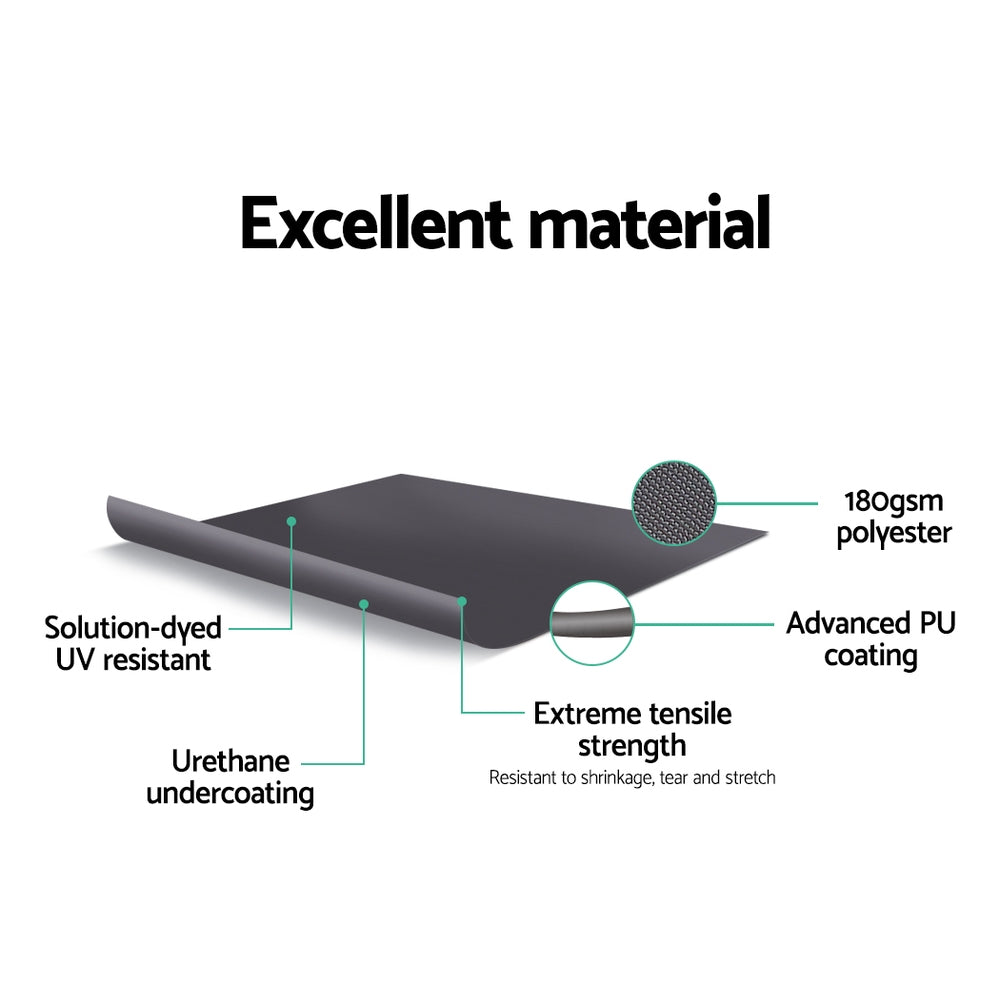 Side Awning Sun Shade | Outdoor Blinds | Retractable Screen | 1.4x3M | Grey