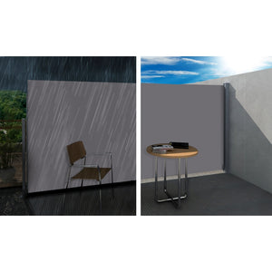Side Awning Sun Shade | Outdoor Blinds | Retractable Screen | 1.4x3M | Grey
