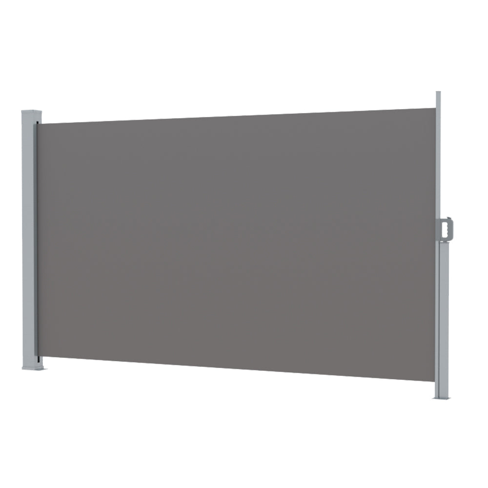 Side Awning Sun Shade | Outdoor Retractable Privacy Screen | 1.8x3M | Grey