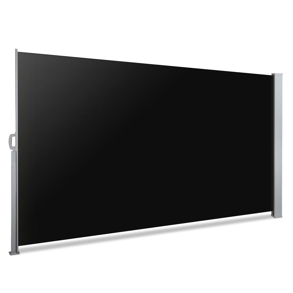 Side Awning Sun Shade | Outdoor Retractable Privacy Screen | 2x3M | Black
