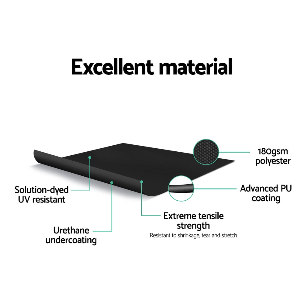 Side Awning Sun Shade | Outdoor Retractable Privacy Screen | 2x3M | Black