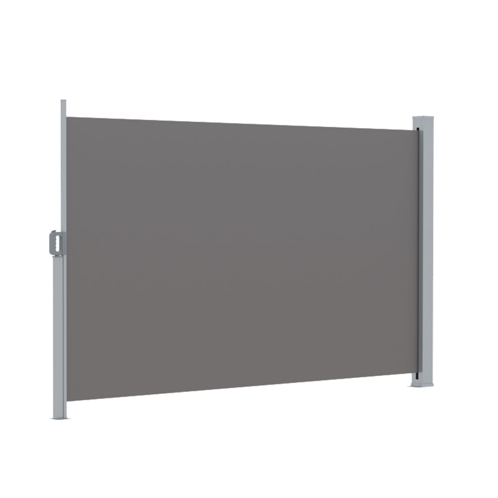Side Awning Sun Shade | Outdoor Retractable Privacy Screen | 2x3M | Grey