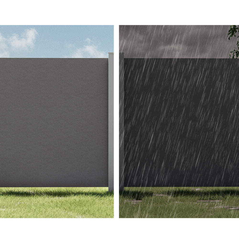 Side Awning Sun Shade | Outdoor Retractable Privacy Screen | 2x3M | Grey