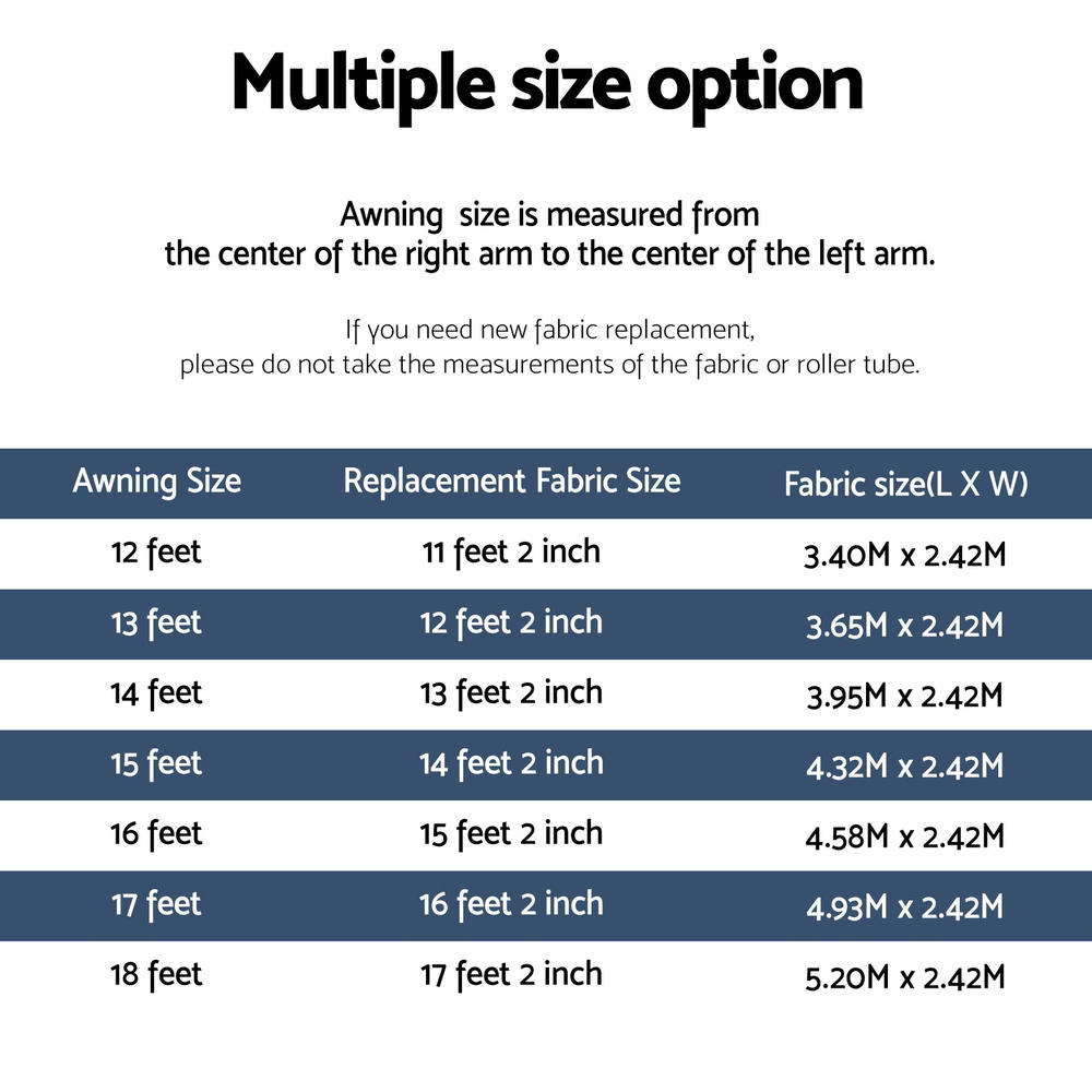 13ft Caravan Awning | RV Replacement Fabric | 3.65M x 2.42M