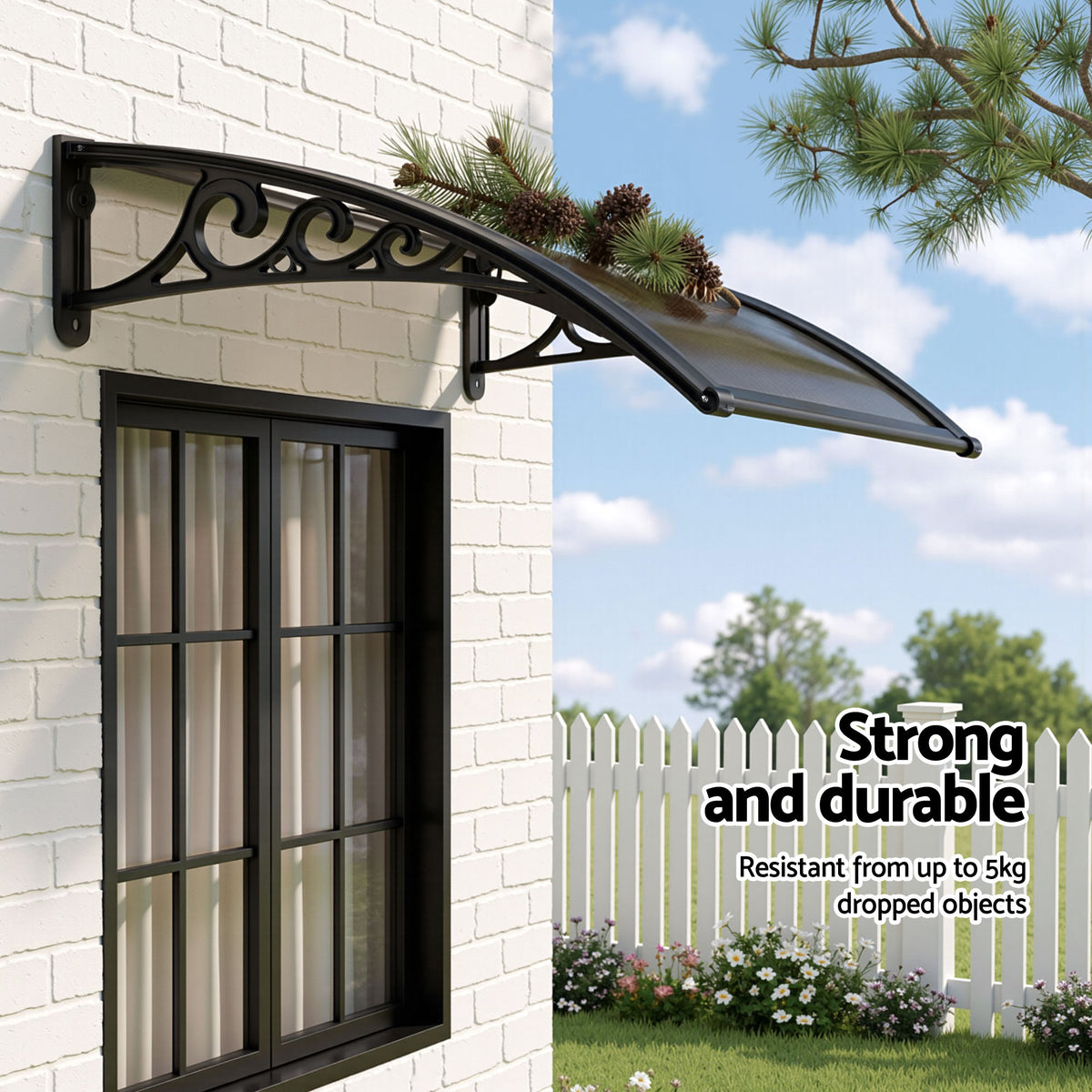 Window Awning | 0.6 x 0.6m | Drainage Canopy | Brown