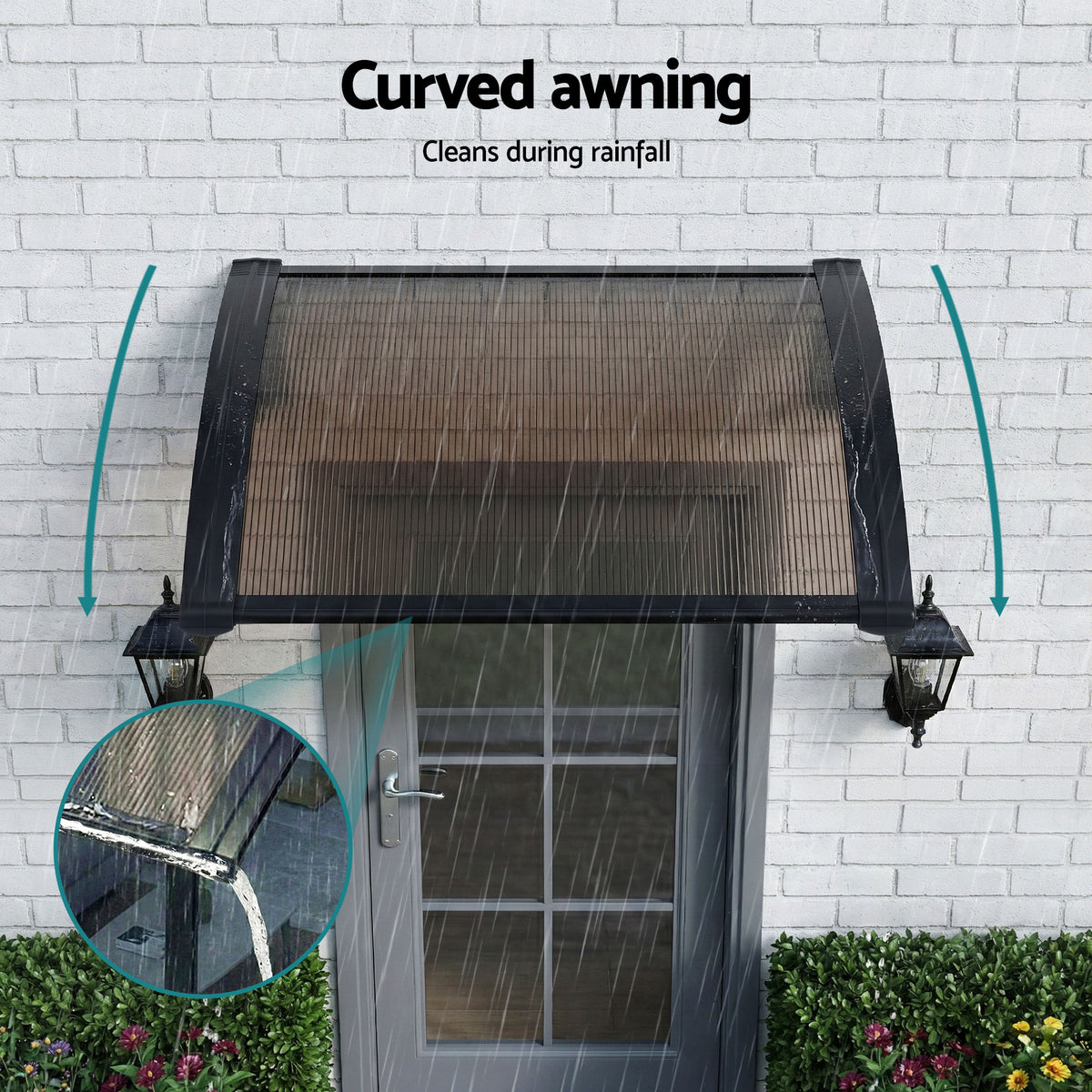 Window Awning | 0.6 x 0.6m | Drainage Canopy | Brown