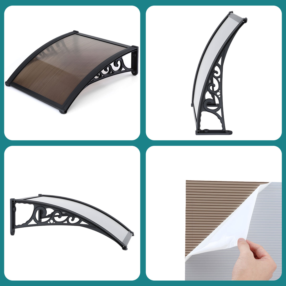 Window Awning | 0.6 x 0.6m | Drainage Canopy | Brown