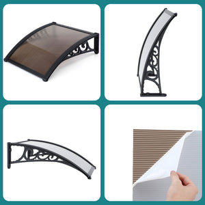 Window Awning | 0.6 x 0.6m | Drainage Canopy | Brown