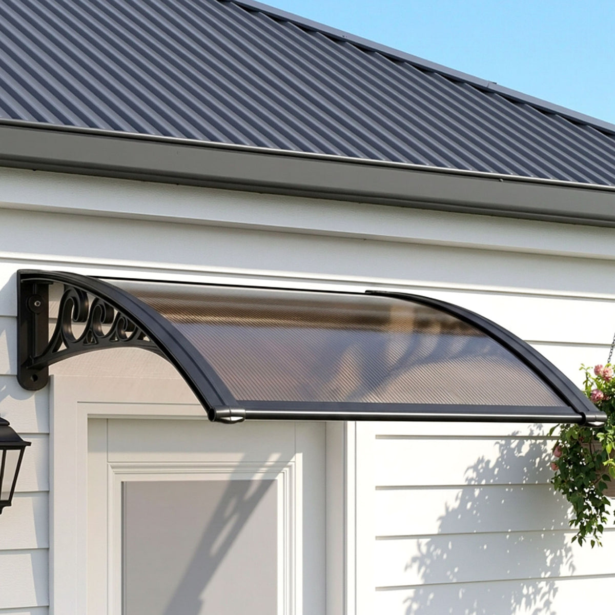 Window Awning | 0.6 x 0.6m | Drainage Canopy | Brown