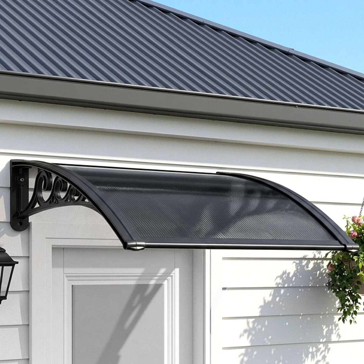 Window Awning Canopy | 0.6 x 0.6m | Drainage Cover | Grey